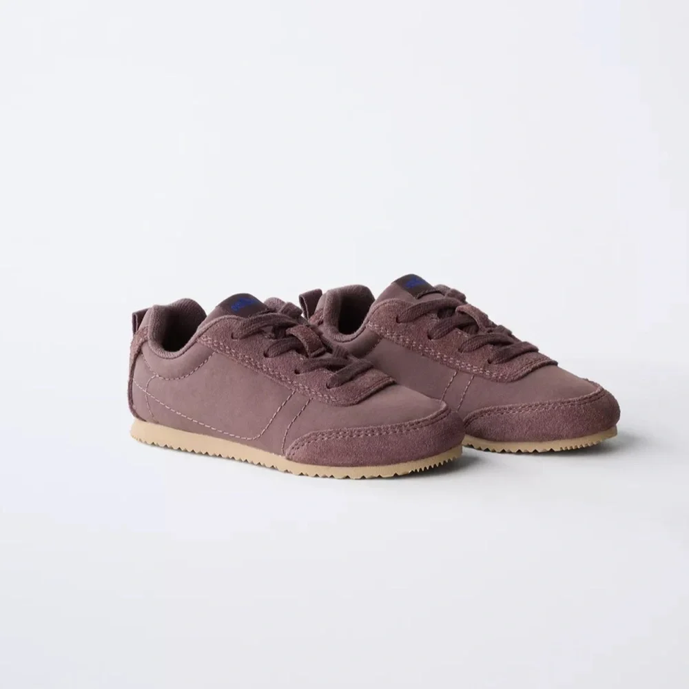 Zara COLBO Kids Sneakers in Burgundy Chocolate Brown - Picture 4 of 7